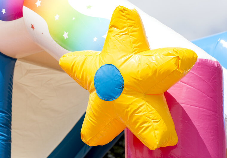 Springkussen met glijbaan - Unicorn