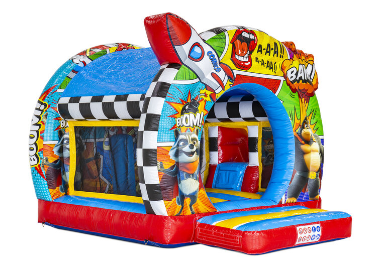 Springkussen met glijbaan - Comic Thema