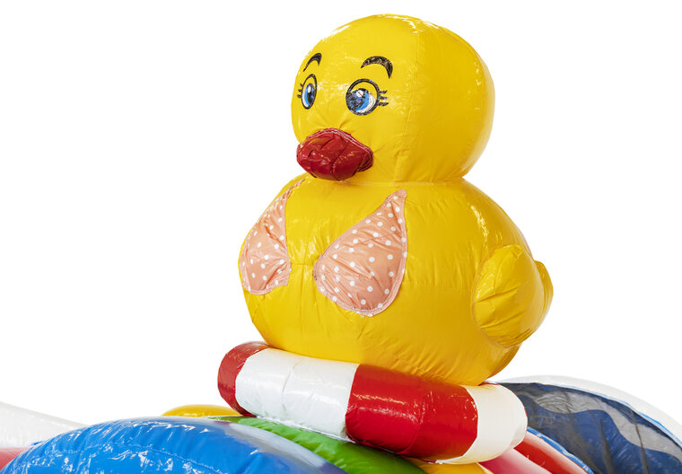 Summer party Springkussen met glijbaan en obstakels