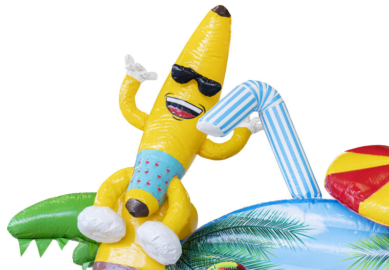 Summer party Springkussen met glijbaan en obstakels