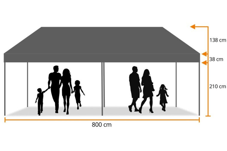 Partytent 4 X 8 M - Zandkleurig
