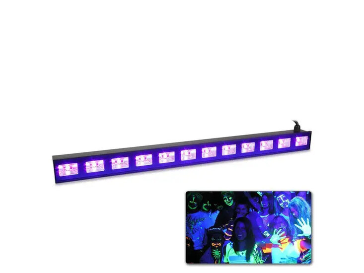 Neon partypakket met blacklight, bellenblaasmachine en 2.5L vloeistof