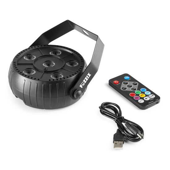 Set van 2 gekleurde draadloze LED PAR spots 