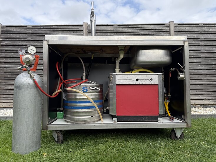 Biertap met spoelbak 120 CM