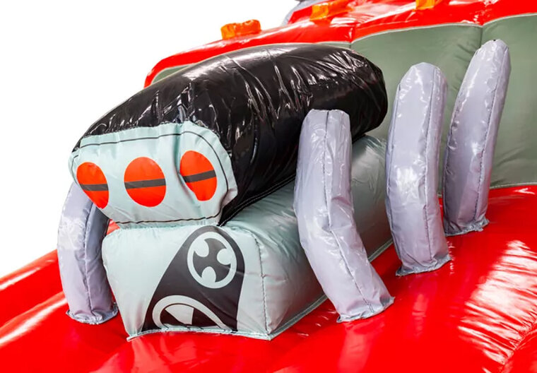 Springkussen met glijbaan - Monstertruck