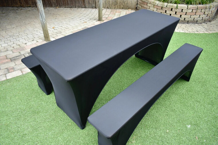 Tafelrok voor bierbank set 220 X 70 - Zwart