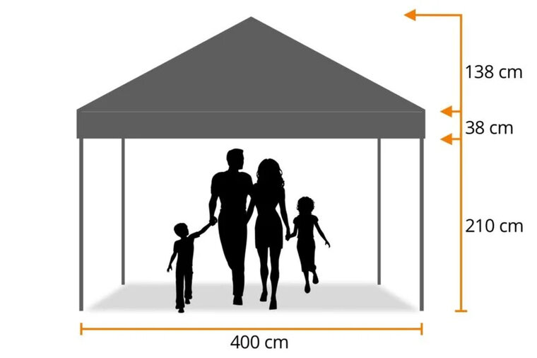Partytent 4 X 4 M - Zandkleurig