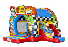 Springkussen met glijbaan - Comic Thema