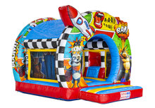 Springkussen met glijbaan - Comic Thema