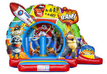 Springkussen met glijbaan - Comic Thema