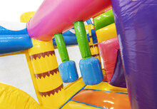 Summer party Springkussen met glijbaan en obstakels