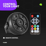 Set van 2 gekleurde draadloze LED PAR spots 