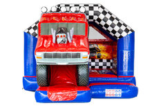 Springkussen met glijbaan - Monstertruck