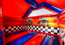 Springkussen met glijbaan - Monstertruck