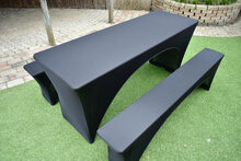 Tafelrok voor bierbank set 220 X 70 - Zwart