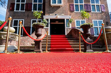 Rood velours afzetkoord